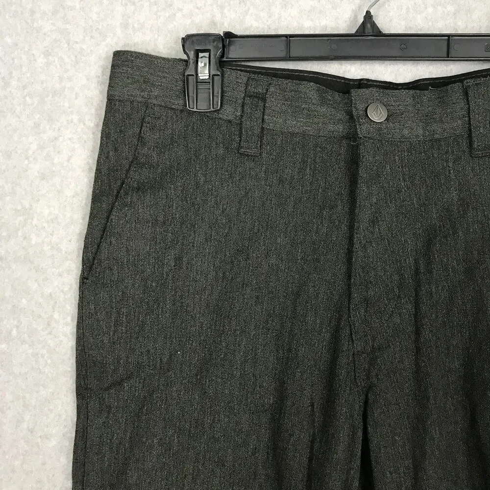 Volcom Shorts Mens Size‎ 31 Charcol Gray Heather Chino Vmonty Pockets Stretch